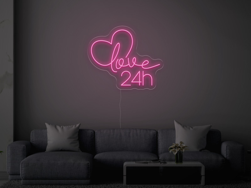 Love 24h - Signe lumineux au neon LED